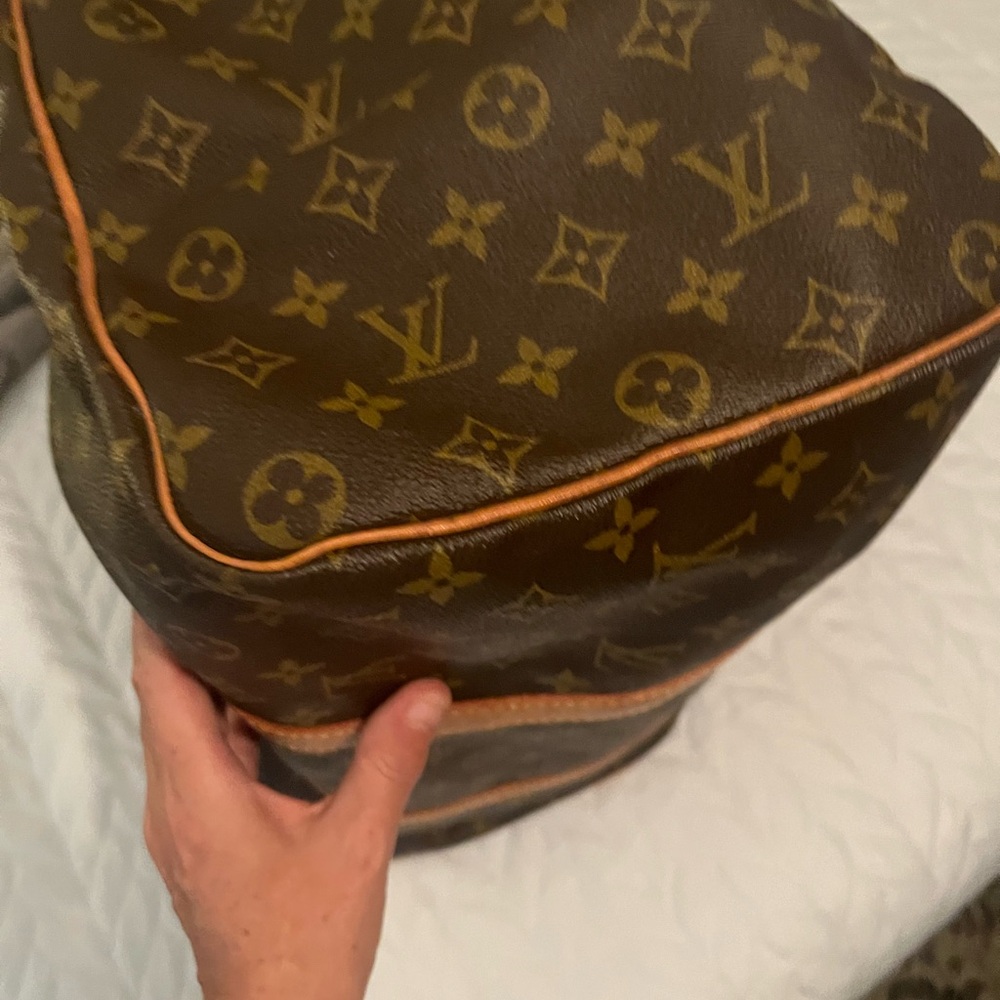 LOUIS VUITTON Vintage Monogram Keepall 45 w/ Vachetta Leather Tag & Poignet Set - Picture 7 of 11
